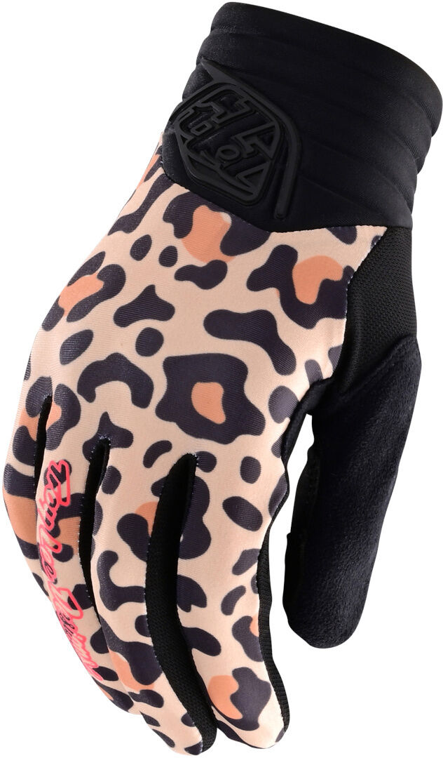 Lee Luxe Leopard Guantes de Motocross para Damas - Naranja Marrón (XL)