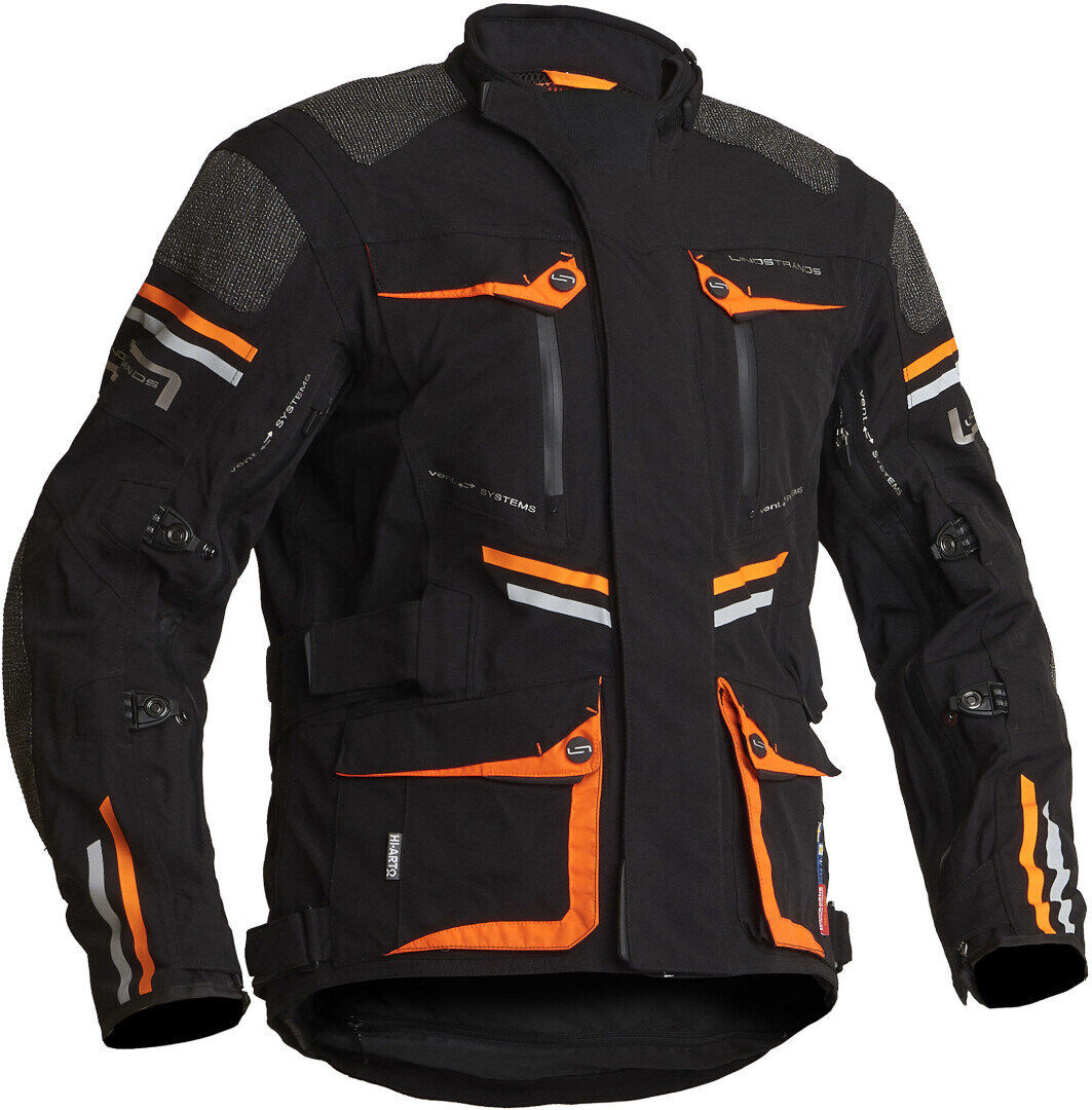 Lindstrands Sunne Chaqueta textil impermeable para motocicleta - Negro Naranja (62)