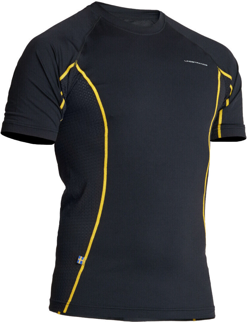 Lindstrands Dry Camisa funcional - Negro Amarillo (S)