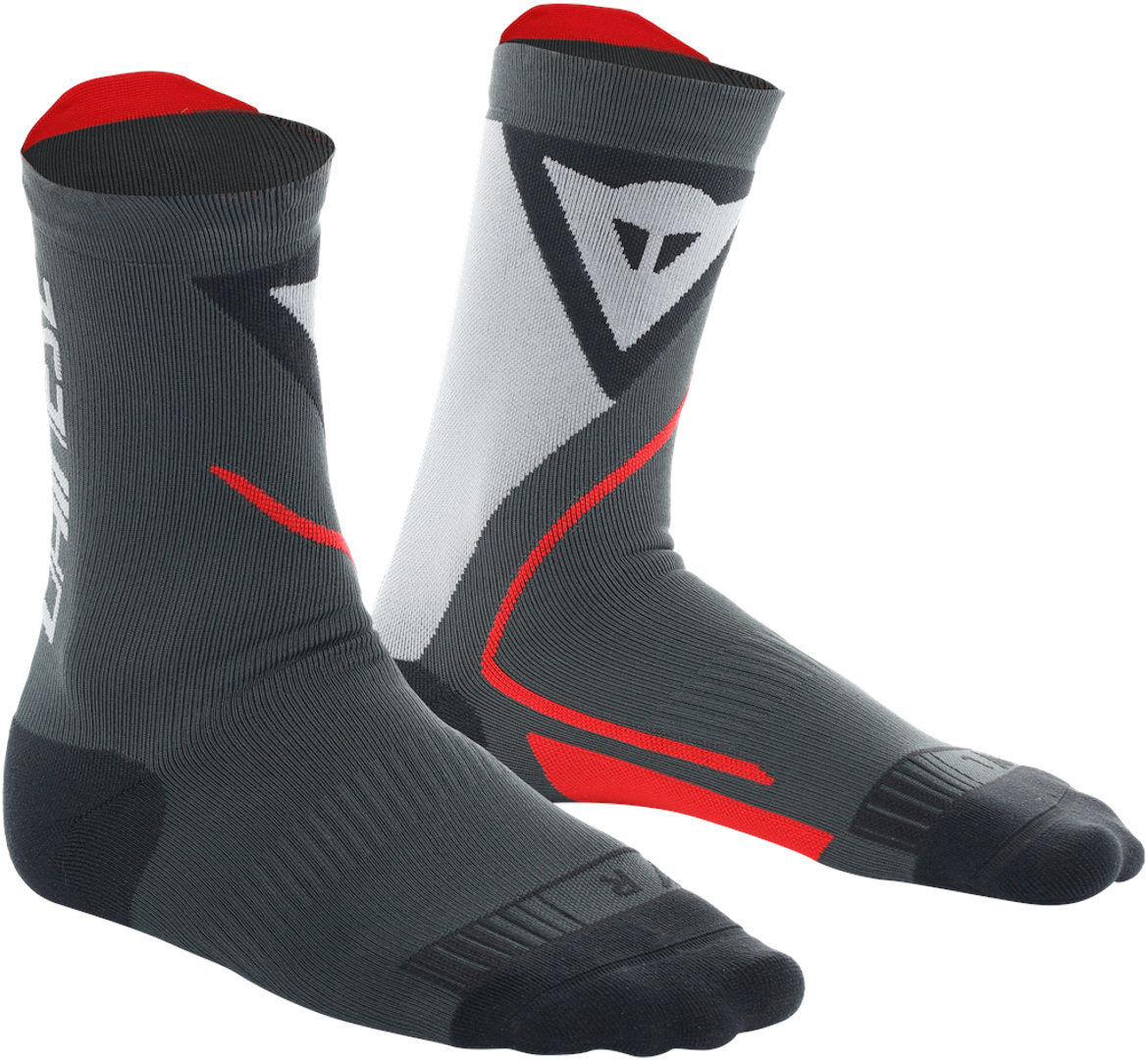 Dainese Thermo Mid Calcetines - Negro Gris Rojo (36 37 38)