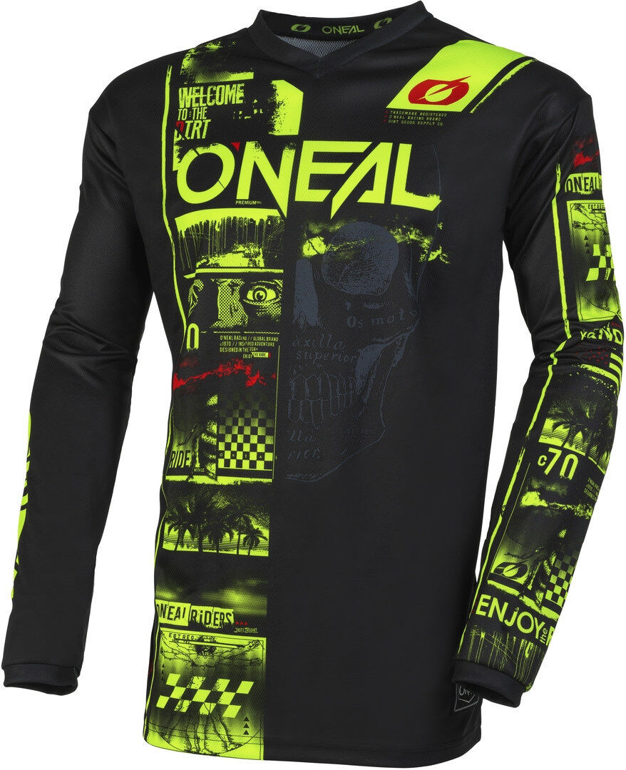 Oneal Element Attack Maillot de Motocross - Negro Amarillo (2XL)
