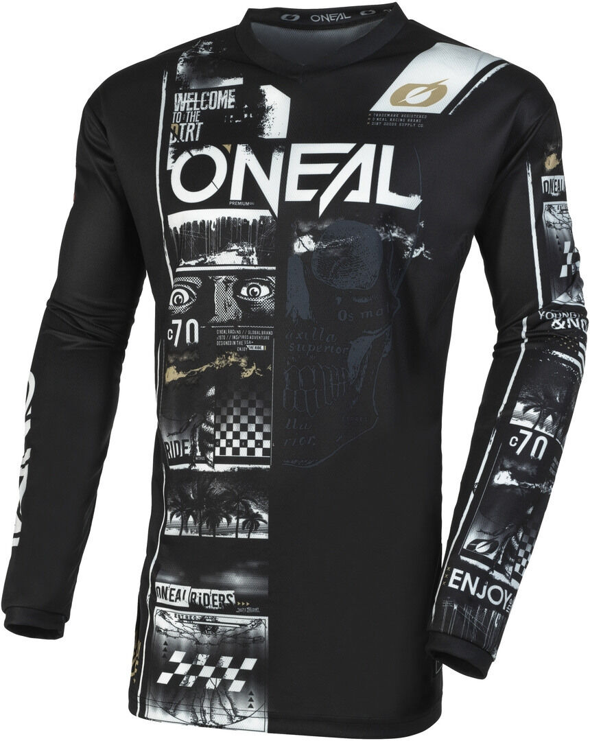 Oneal Element Attack Maillot de Motocross - Negro Blanco (L)