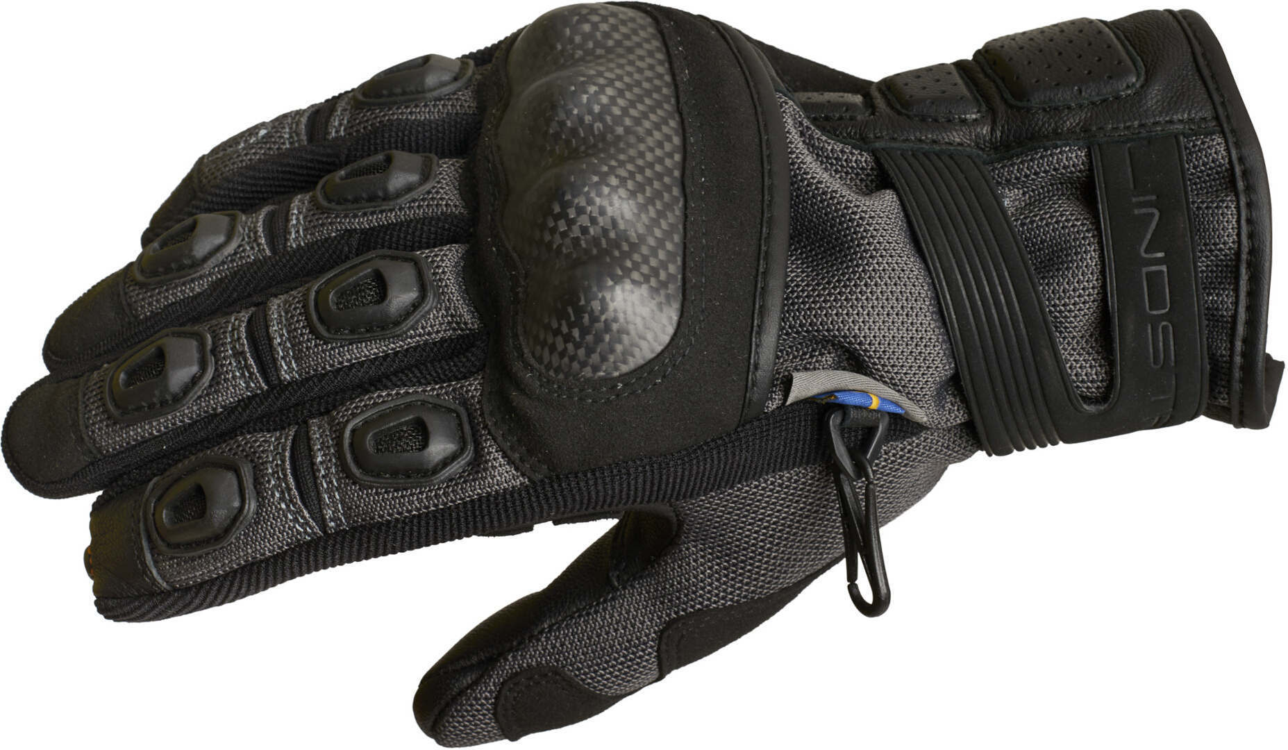 Lindstrands Siljan Guantes de motocicleta - Negro Gris (L)