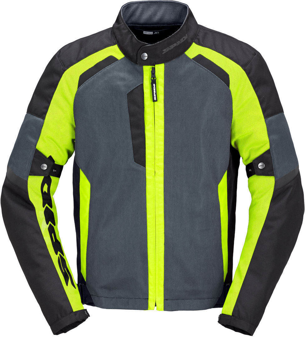 Spidi Tek Net Chaqueta de motocicleta - Negro Gris Amarillo (XL)