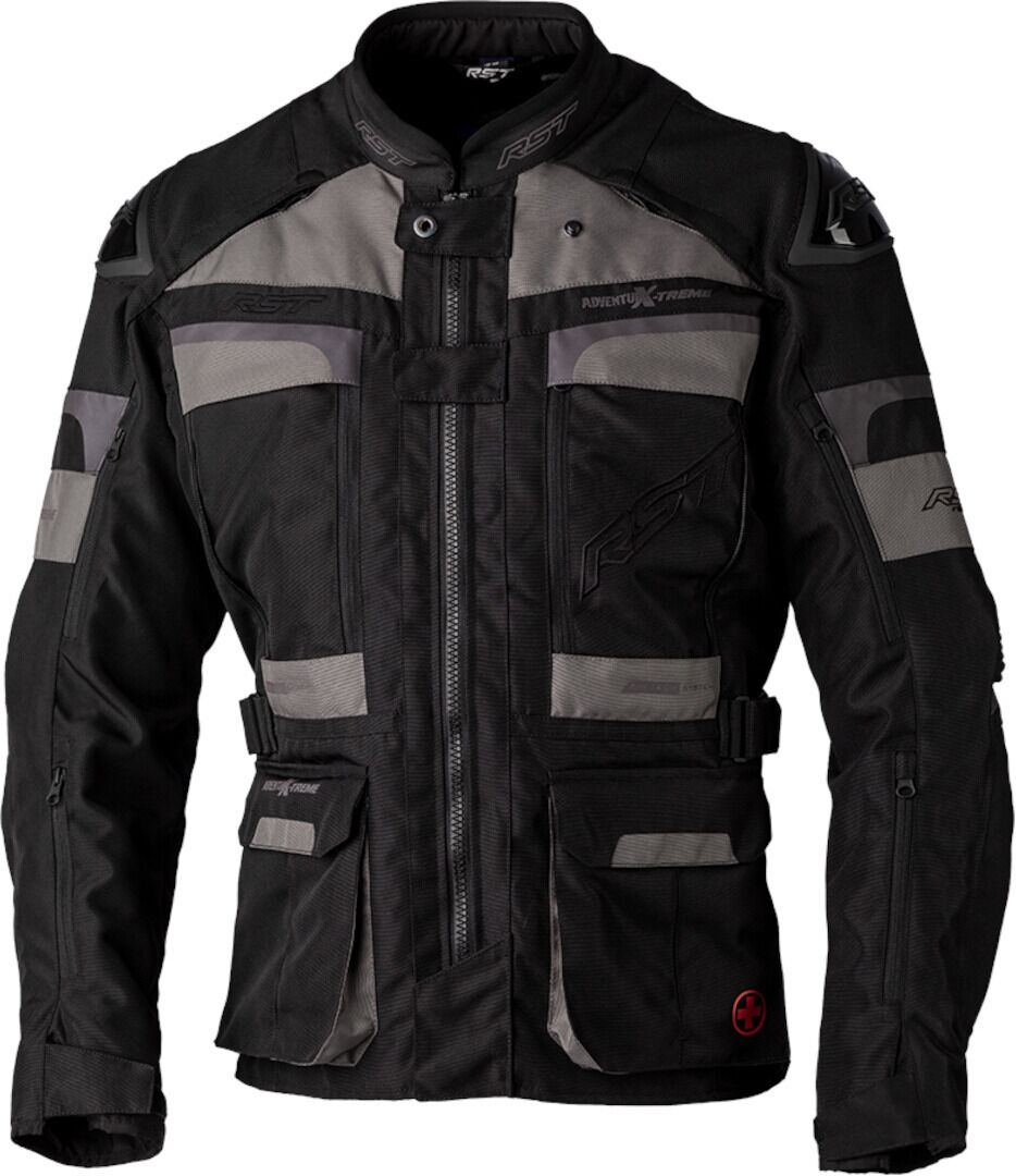 RST Pro Series Adventure-Xtreme Chaqueta textil de motocicleta - Negro Gris (L)