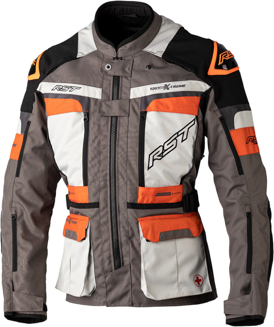 RST Pro Series Adventure-Xtreme Chaqueta textil de motocicleta - Gris Naranja (2XL)