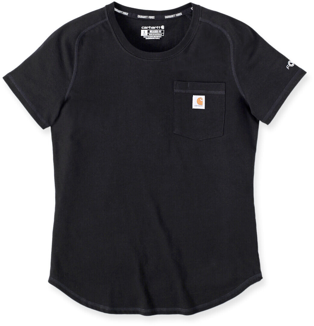 Carhartt Force Relaxed Fit Midweight Pocket Camiseta de damas - Negro (XL)