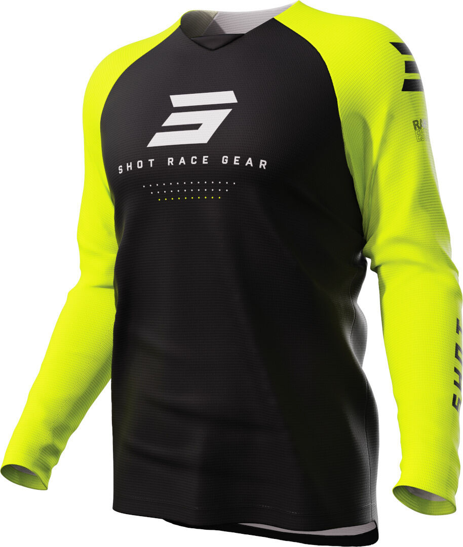 Shot Draw Escape Maillot de motocross - Negro Amarillo (XL)