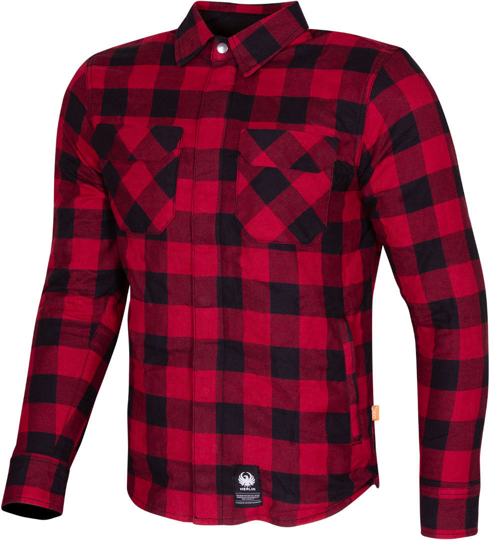 Merlin Sherbrook D30 Camisa de motocicleta de una sola capa - Negro Rojo (M)