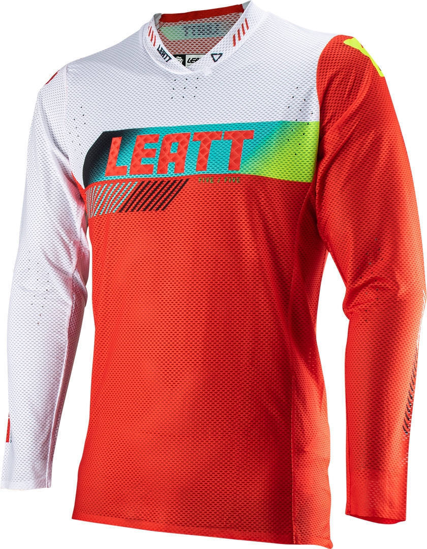 Leatt 5.5 Ultraweld Contrast Maillot de Motocross - Blanco Rojo