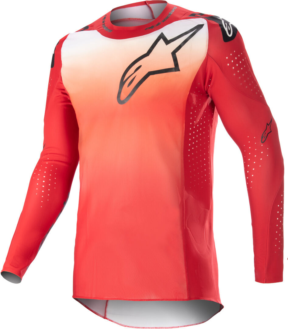 Alpinestars Supertech Risen Maillot de Motocross - Blanco Rojo (XL)