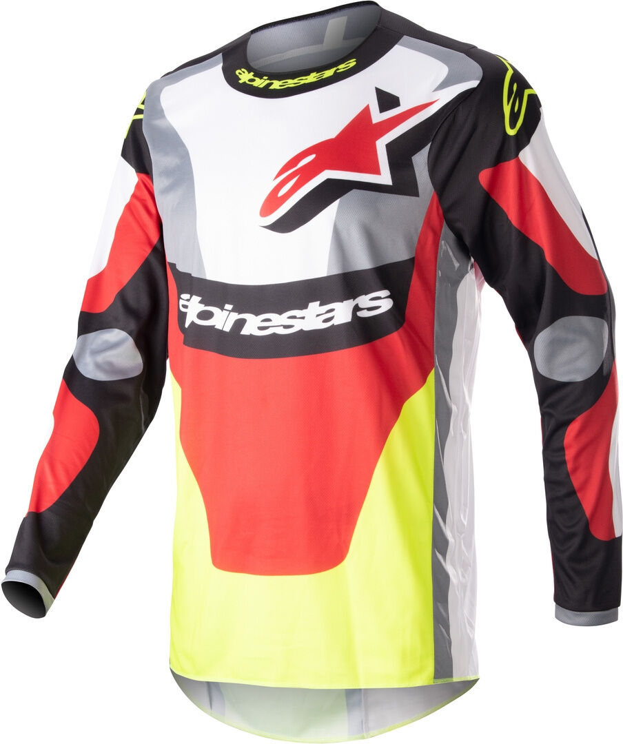 Alpinestars Fluid Agent Maillot de Motocross - Negro Rojo Amarillo (S)