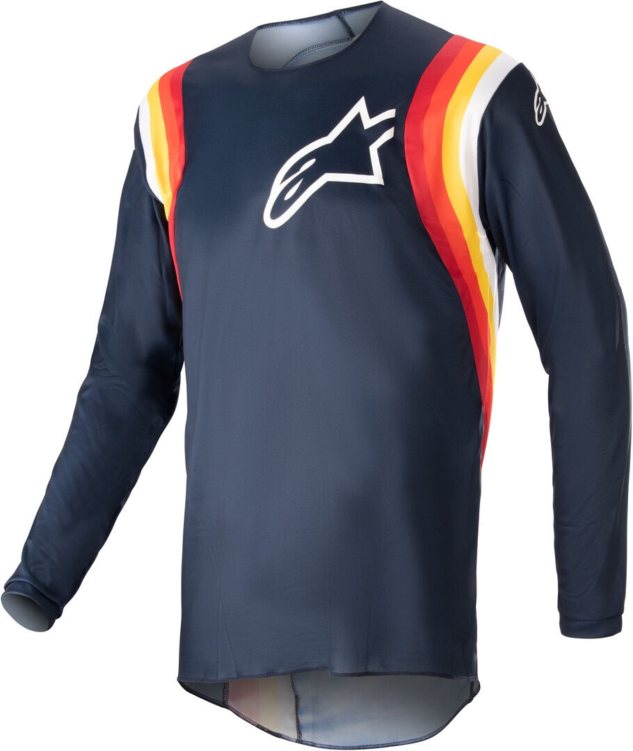 Alpinestars Fluid Corsa Maillot de Motocross - Rojo Azul Amarillo