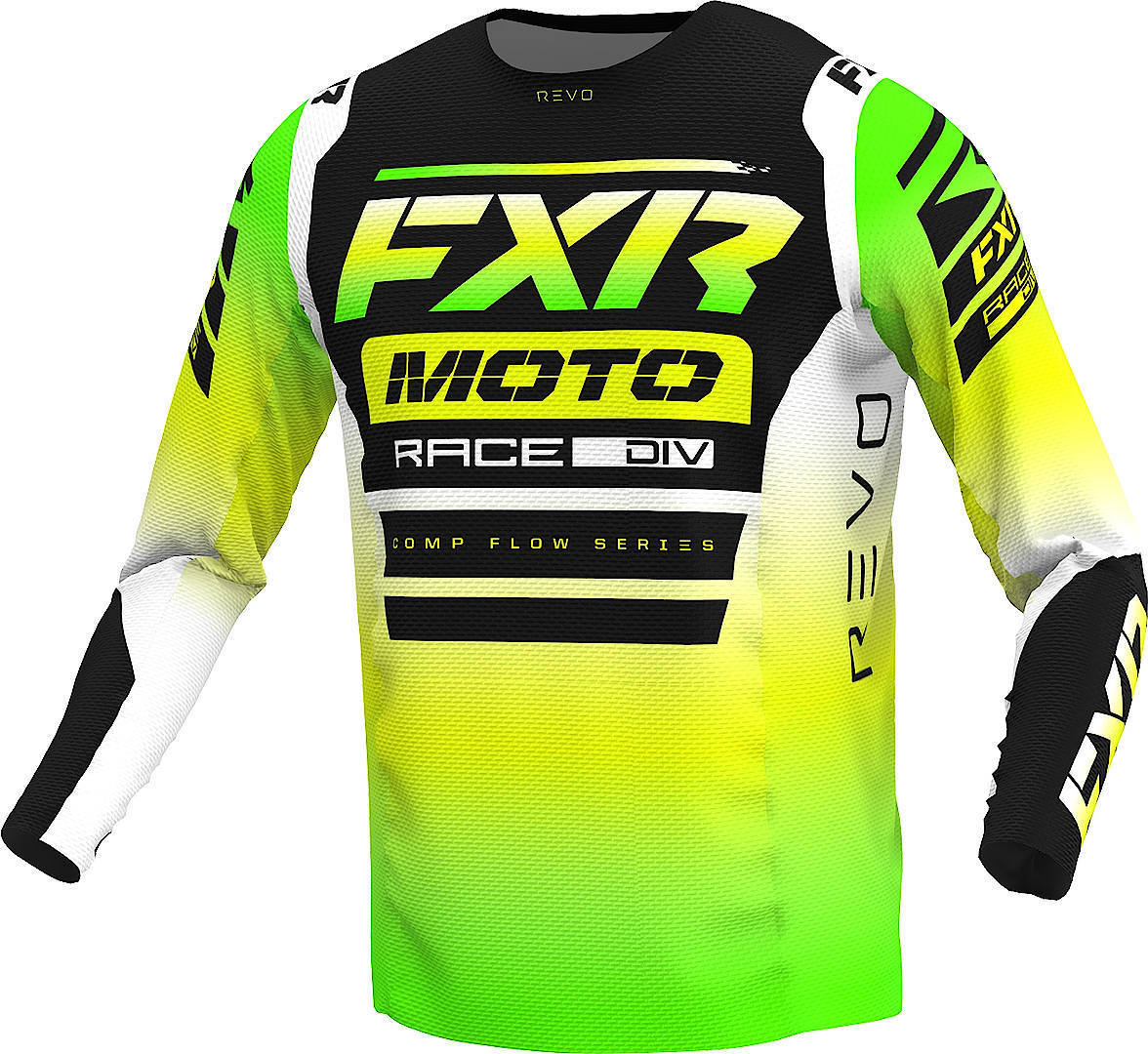 FXR Revo Comp Maillot de Motocross - Negro Verde (XS)