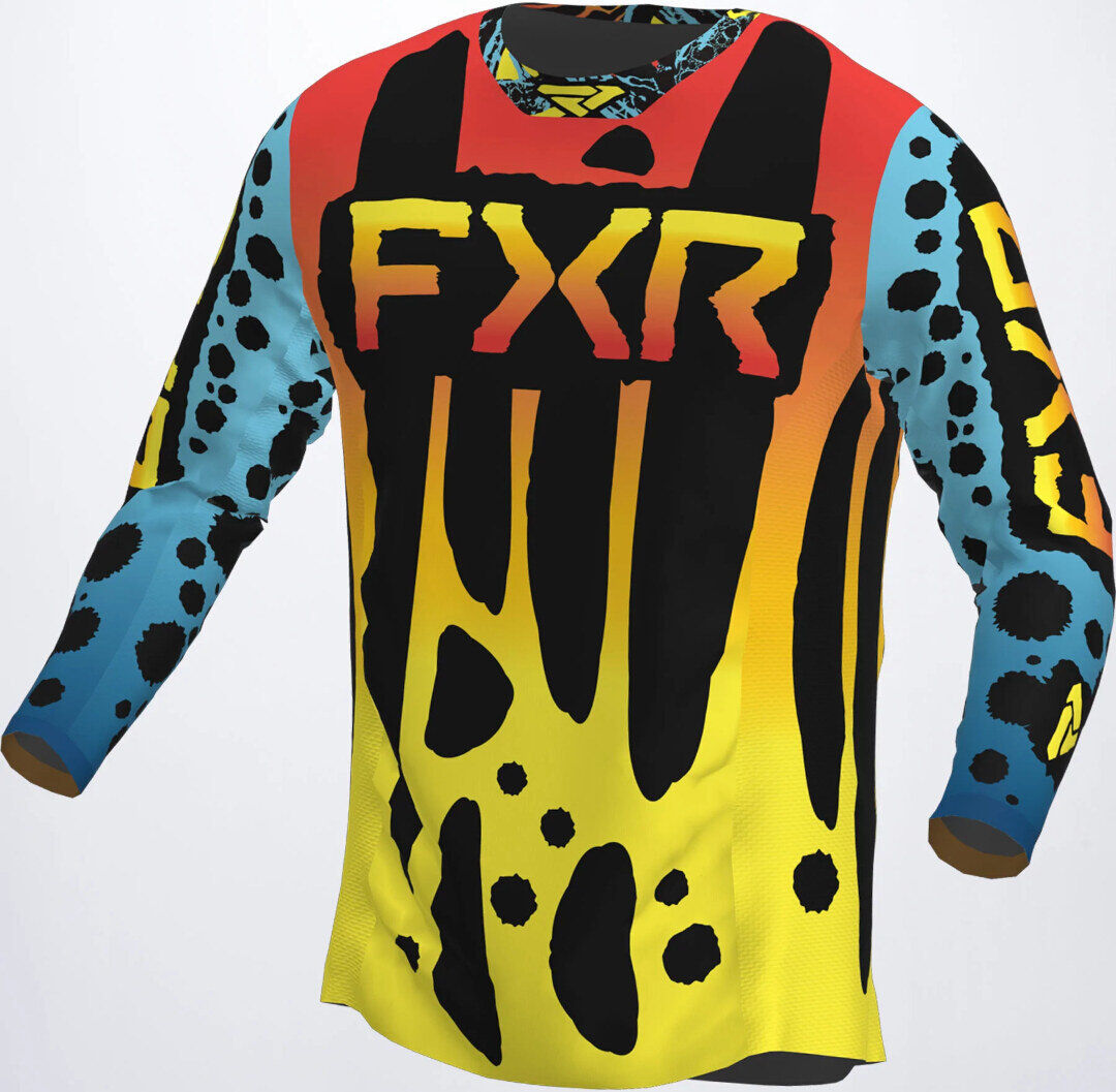FXR Podium 2023 Maillot de Motocross - Azul Amarillo (XS)