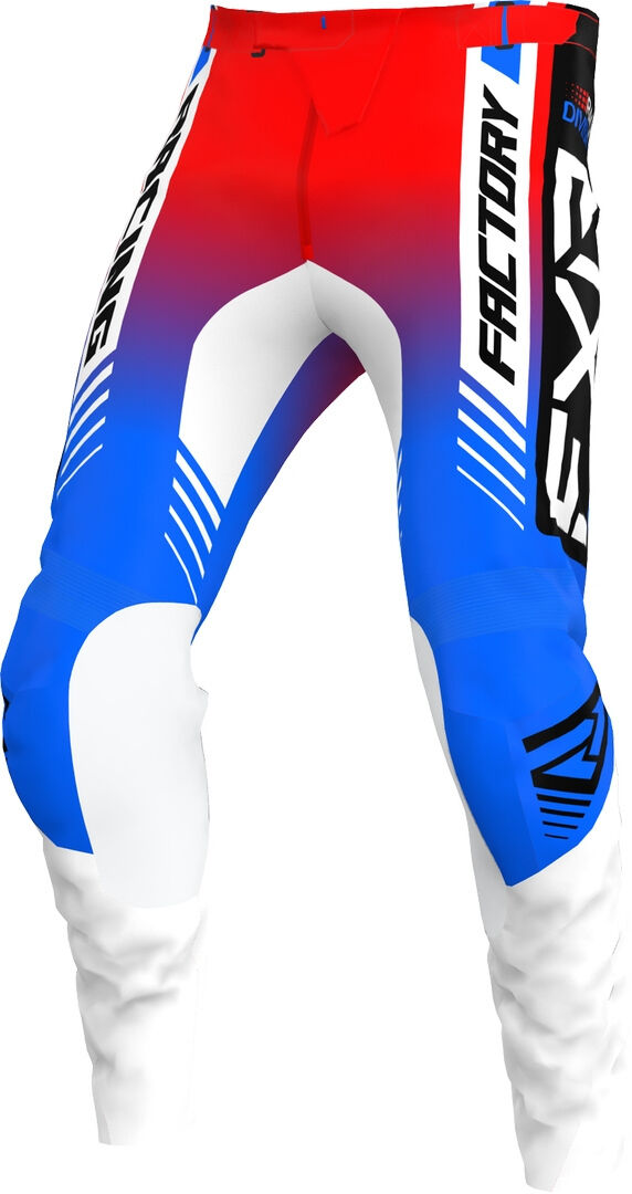 FXR Clutch Pro 2023 Pantalones de motocross - Blanco Rojo Azul (32)