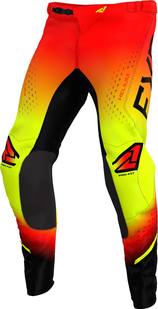 FXR Helium 2023 Pantalones de motocross - Negro Rojo Amarillo (38)