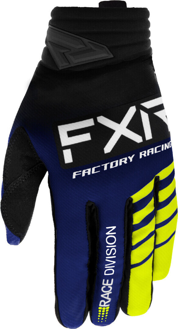 FXR Prime 2023 Guantes de motocross - Negro Azul Amarillo (M)