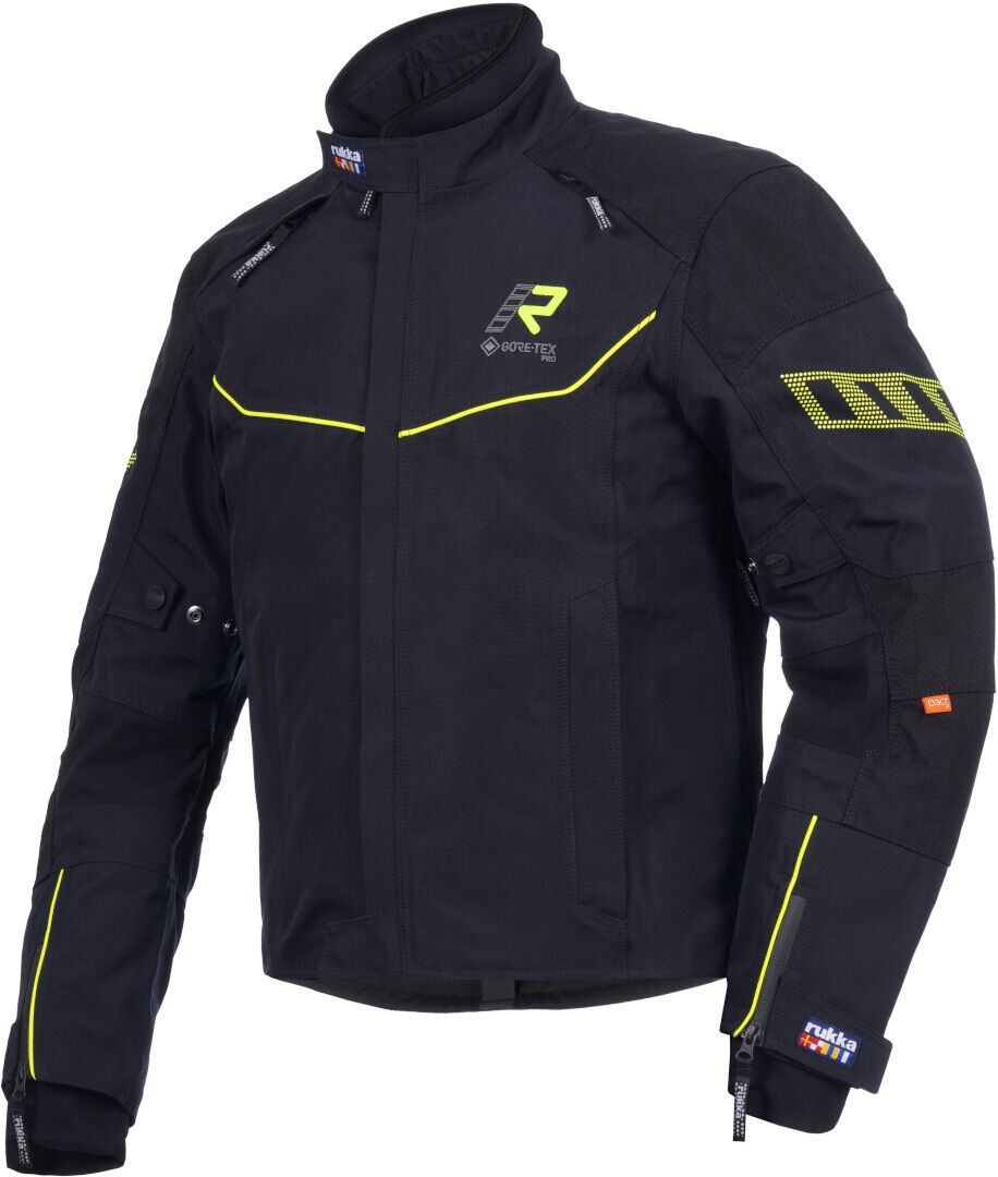 Rukka Armagate Chaqueta textil de motocicleta - Negro Amarillo (58)