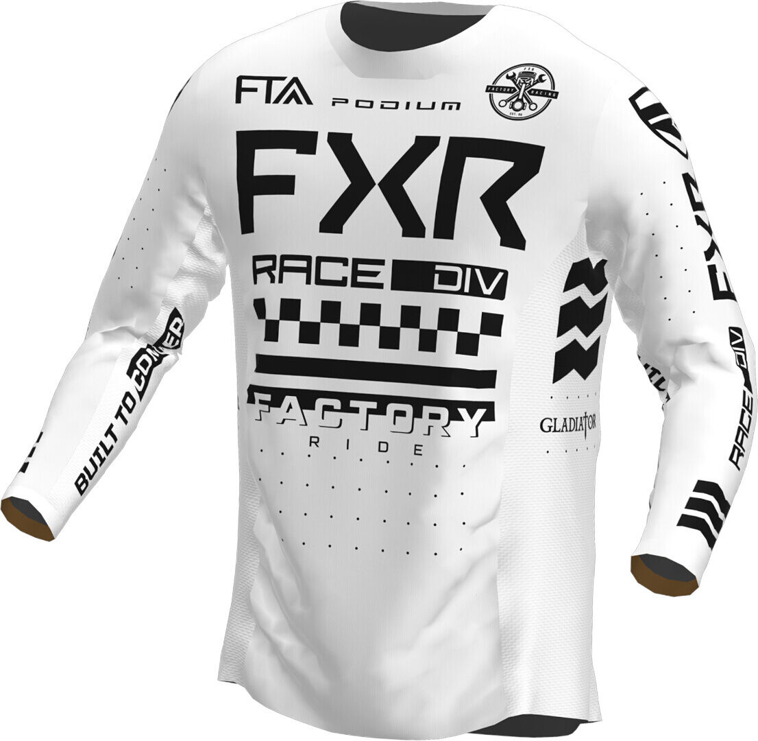 FXR Podium Gladiator 2023 Maillot Juvenil de Motocross - Negro Blanco (S)