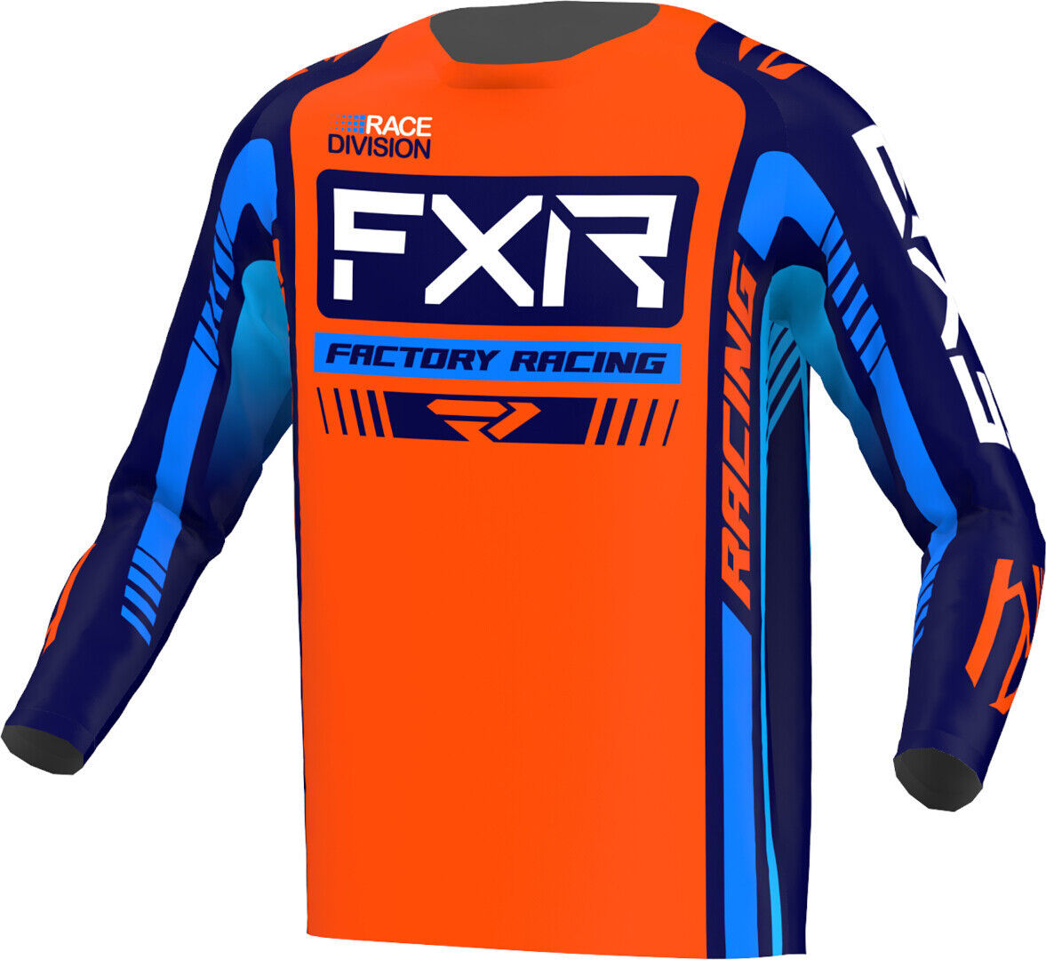 FXR Clutch Pro Maillot Juvenil de Motocross - Azul Naranja (L)