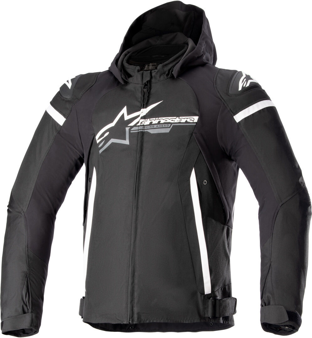 Alpinestars Zaca chaqueta textil impermeable para motocicletas - Negro Blanco (M)