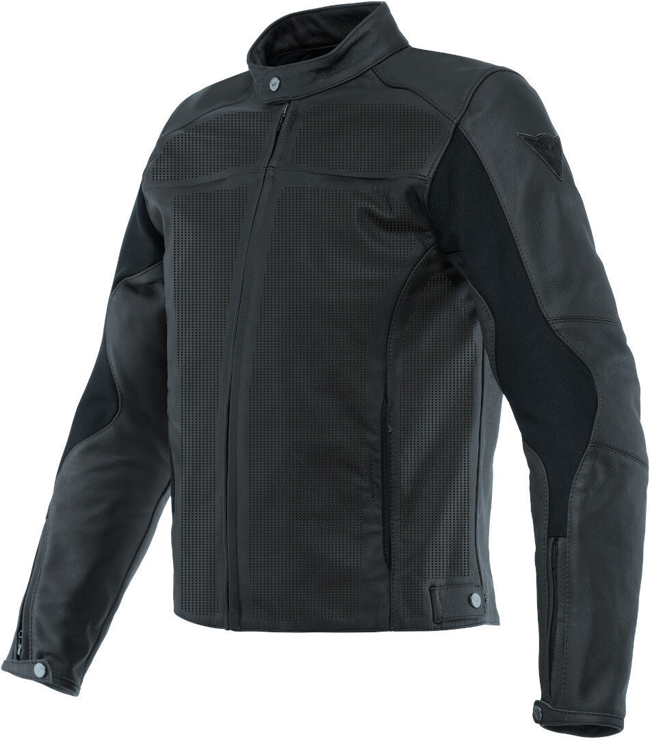 Dainese Razon 2 chaqueta de cuero de motocicleta perforada - Negro (58)