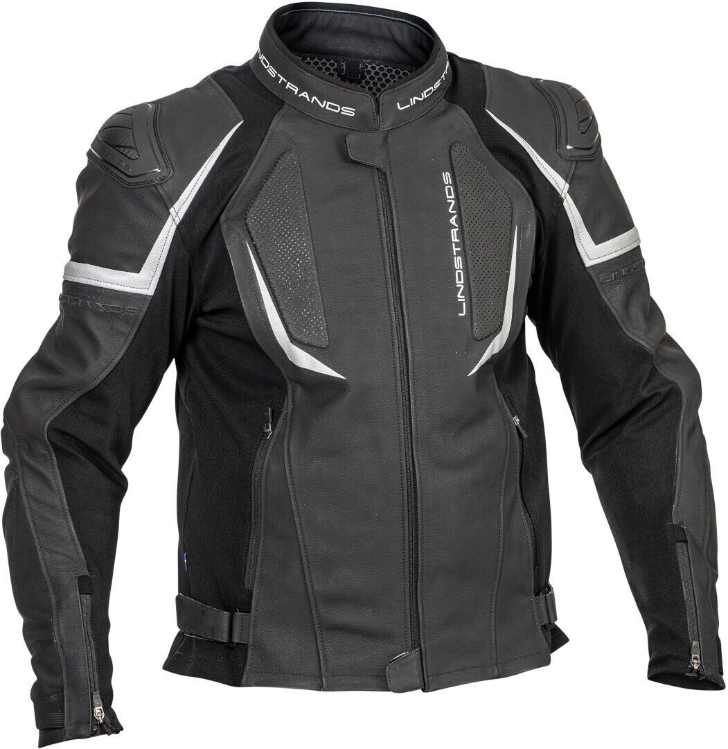 Lindstrands Sanden Chaqueta de cuero de motocicleta - Negro (46)