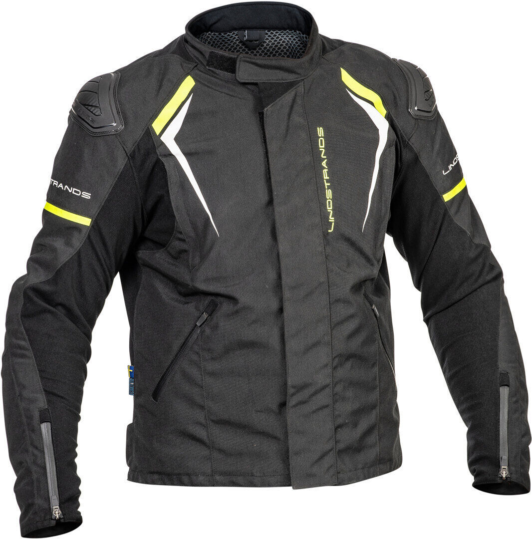 Lindstrands Sandvik Chaqueta textil impermeable para motocicletas - Negro Amarillo (60)