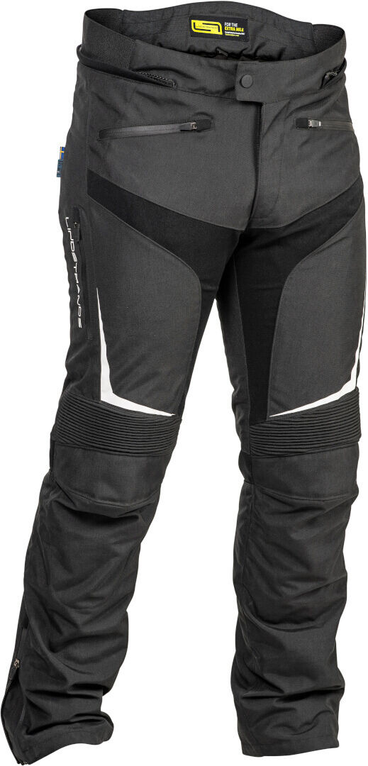 Lindstrands Sandvik Pantalones textiles impermeables para motocicletas - Negro Blanco (60)