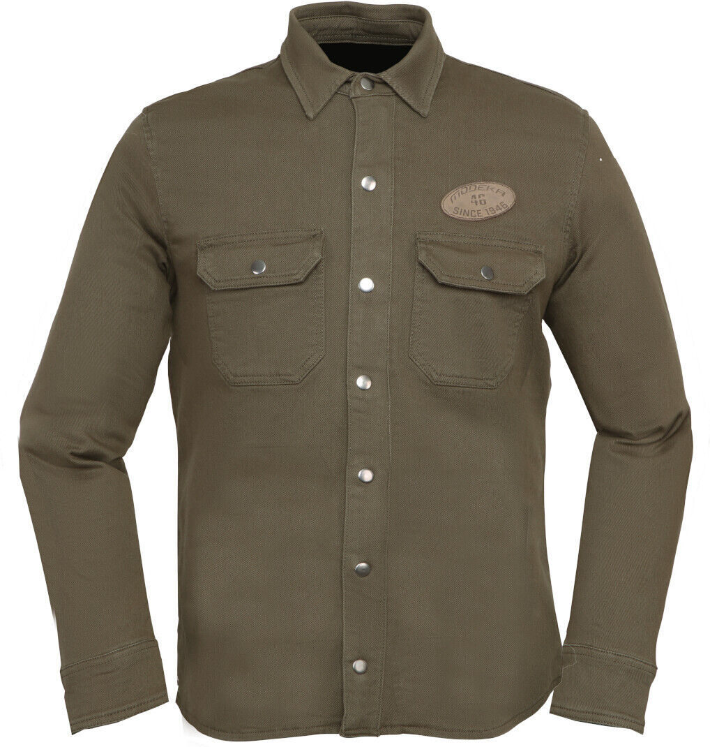 Modeka Oliwer Camisa de moto - Verde (L)