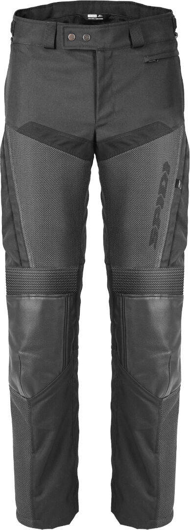 Spidi Vent Pro Pantalones de cuero de motocicleta - Negro (54)