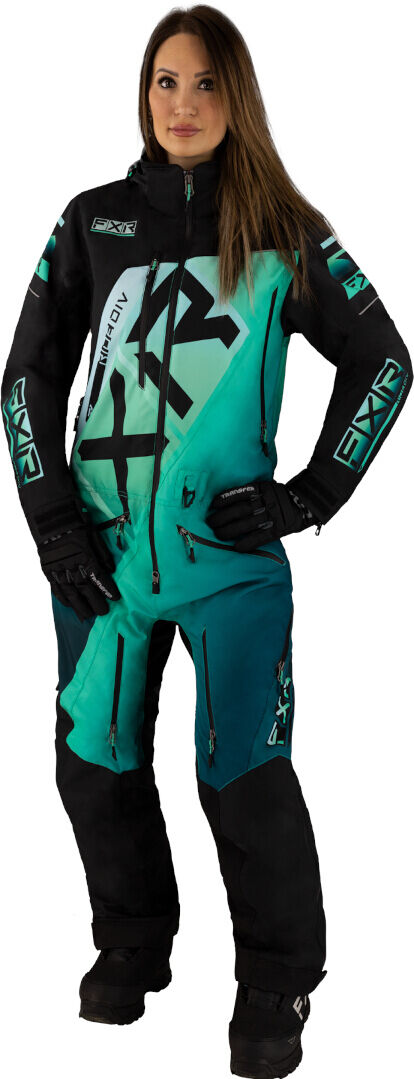 FXR CX F.A.S.T. Insulated 2023 Damas One Piece Traje de moto de nieve - Verde (10)