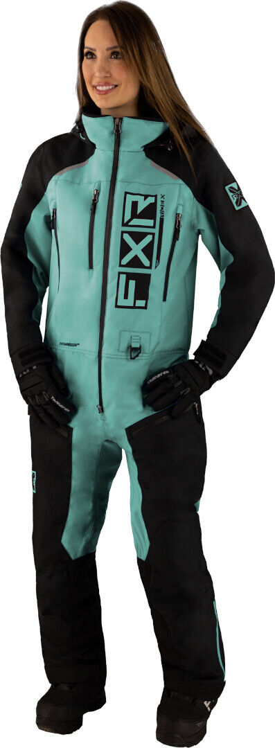 FXR Recruit Lite 2023 Damas One Piece Traje de moto de nieve - Negro Verde (10)