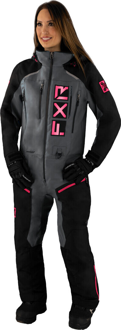 FXR Recruit F.A.S.T. Insulated Damas One Piece Traje de moto de nieve - Negro Gris (10)