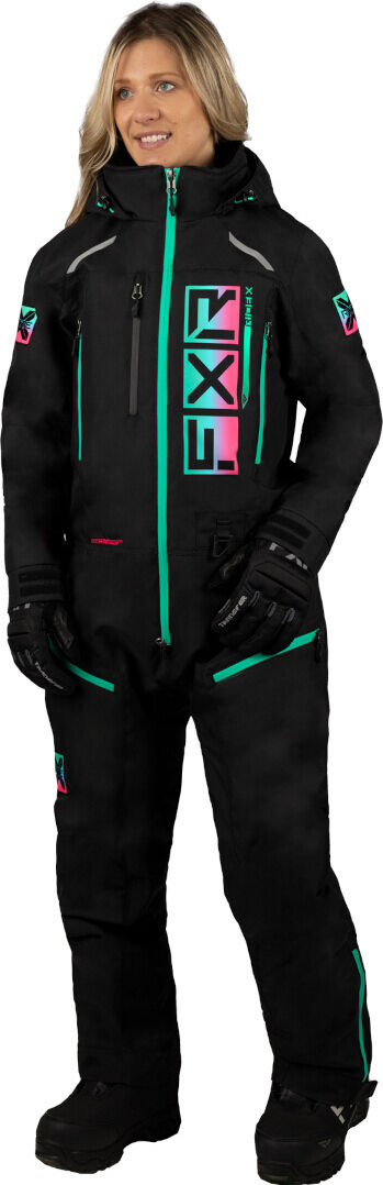 FXR Recruit F.A.S.T. Insulated Damas One Piece Traje de moto de nieve - Negro Multicolor (2)