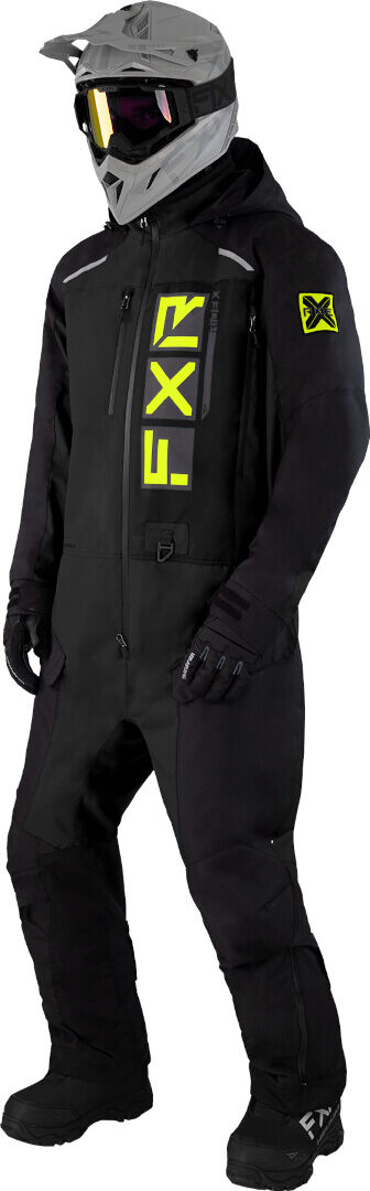 FXR Recruit Lite 2023 Traje de moto de nieve de una pieza - Negro Amarillo (S)