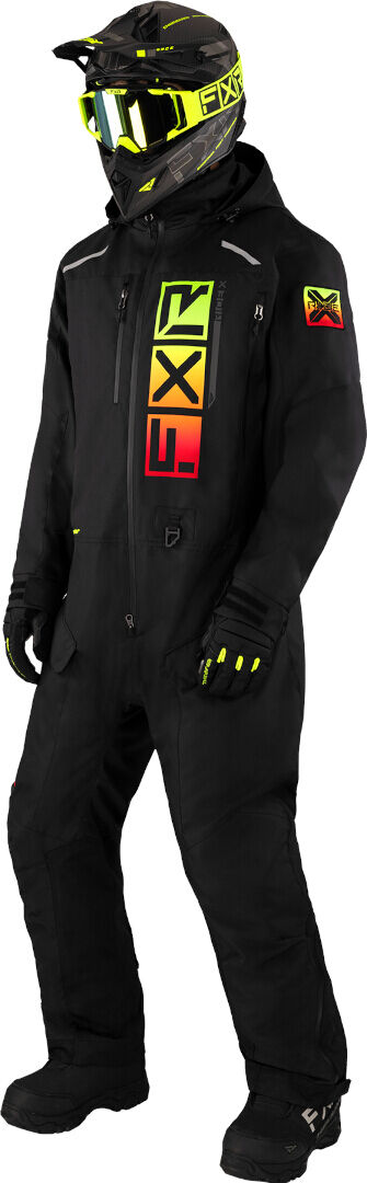 FXR Recruit Lite 2023 Traje de moto de nieve de una pieza - Negro Rojo Amarillo (XL)