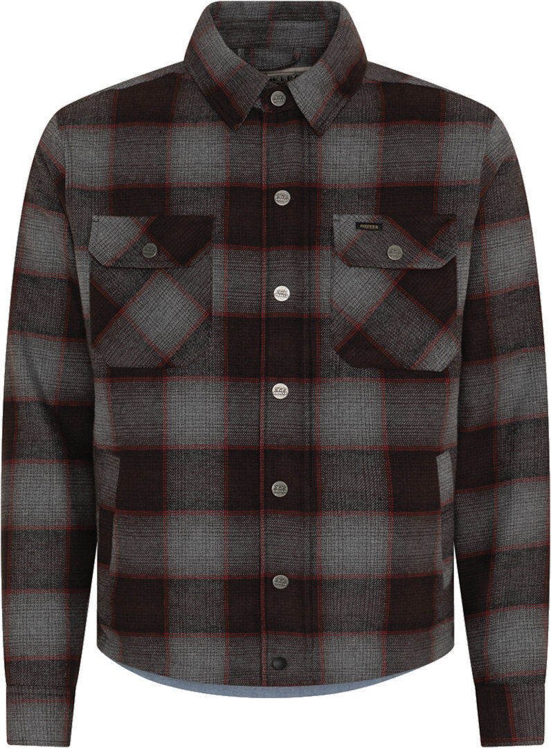 Rokker Chicago Camisa de moto - Gris Rojo (M)