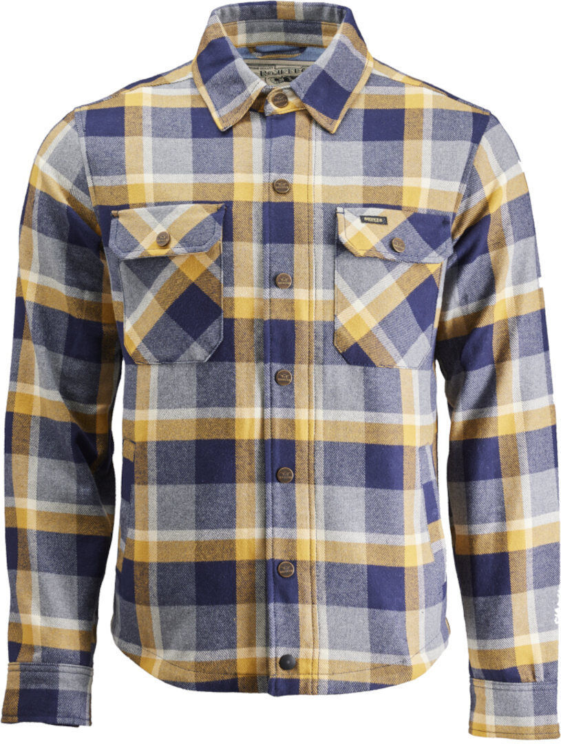 Rokker Memphis Rider Camisa de moto - Azul Amarillo (3XL)