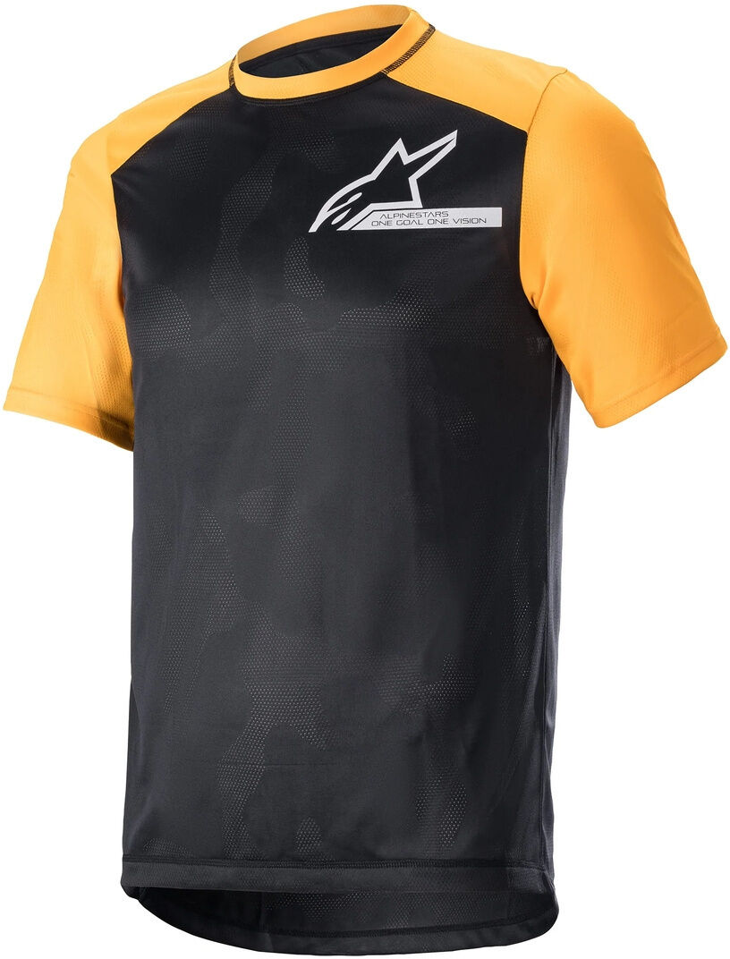 Alpinestars Alps 4 V2 Maillot de bicicleta de manga corta - Negro Amarillo (L)