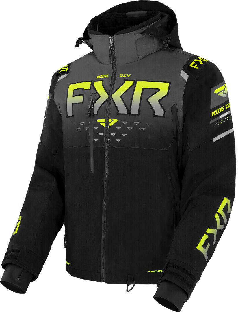 FXR Helium X 2-in-1 2023 Chaqueta para moto de nieve - Negro Gris Amarillo (XL)