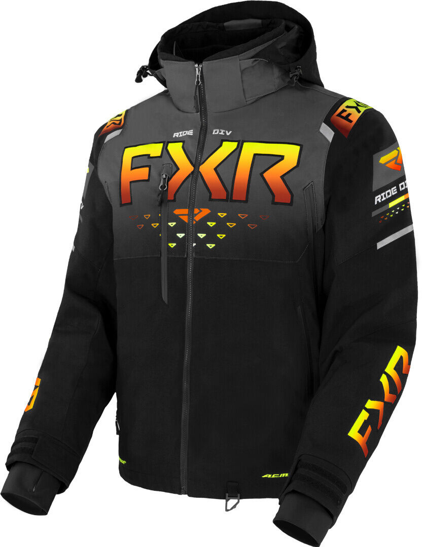 FXR Helium X 2-in-1 2023 Chaqueta para moto de nieve - Negro Gris Naranja (XL)