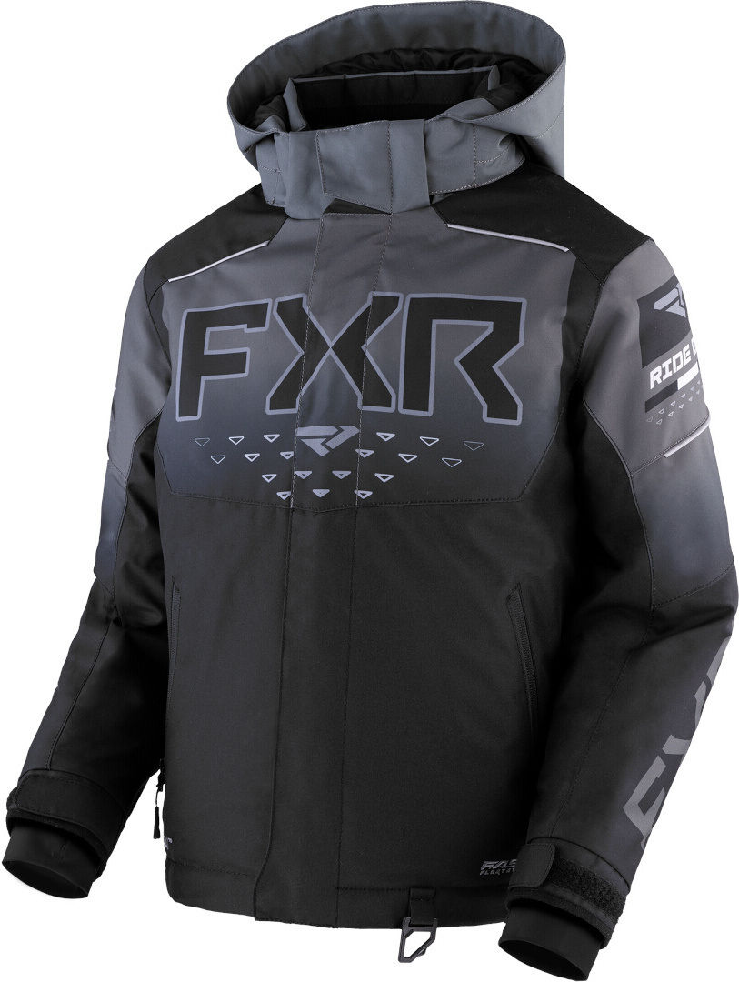 FXR Helium 2023 Chaqueta para moto de nieve juvenil - Negro Gris (40)