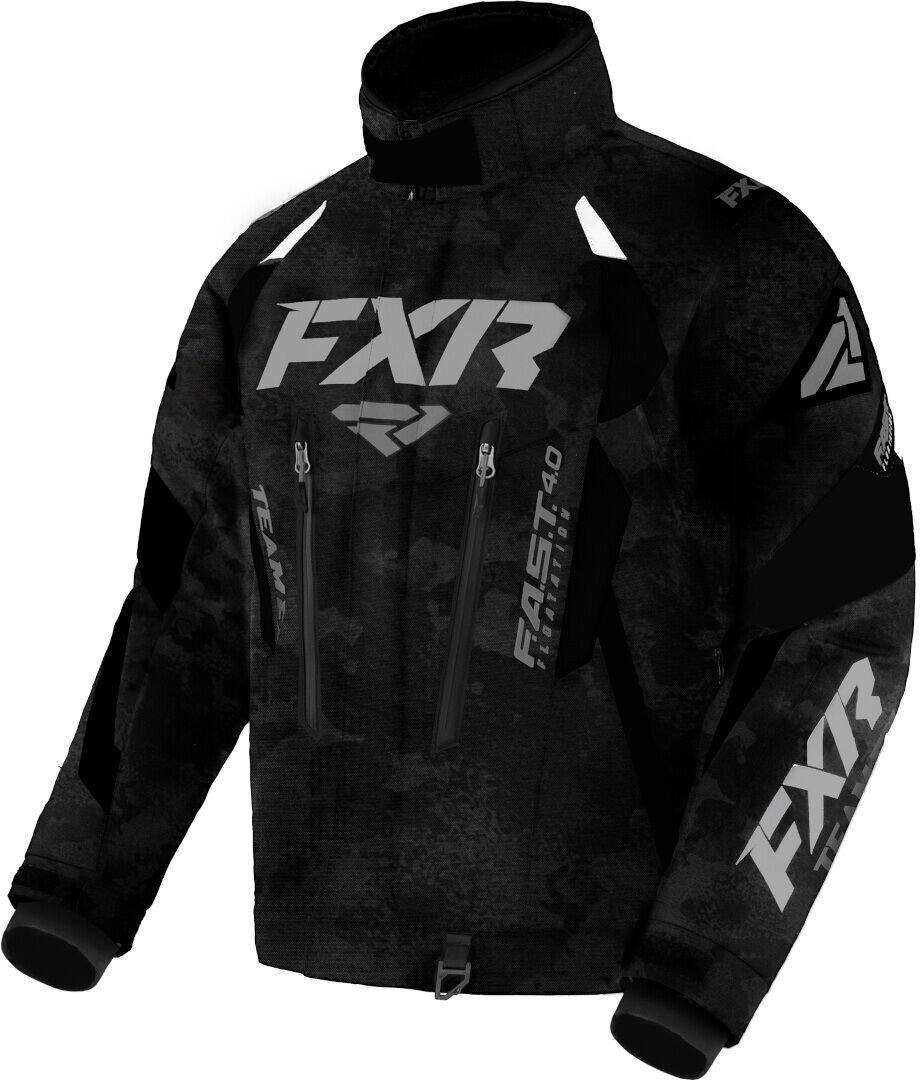 FXR Team FX 2-in-1 2023 Chaqueta para moto de nieve - Negro Gris (2XL)