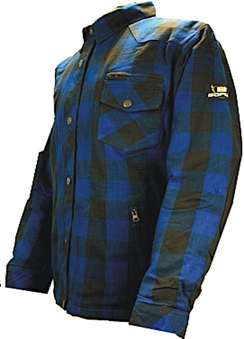Bores Lumberjack Premium Camisa de moto - Negro Azul (S)