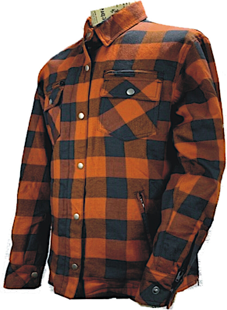 Bores Lumberjack Premium Camisa de moto - Negro Naranja (3XL)