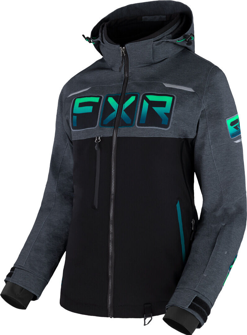 FXR Maverick 2-in-1 Chaqueta para motonieve para damas - Negro Gris Verde (XL)