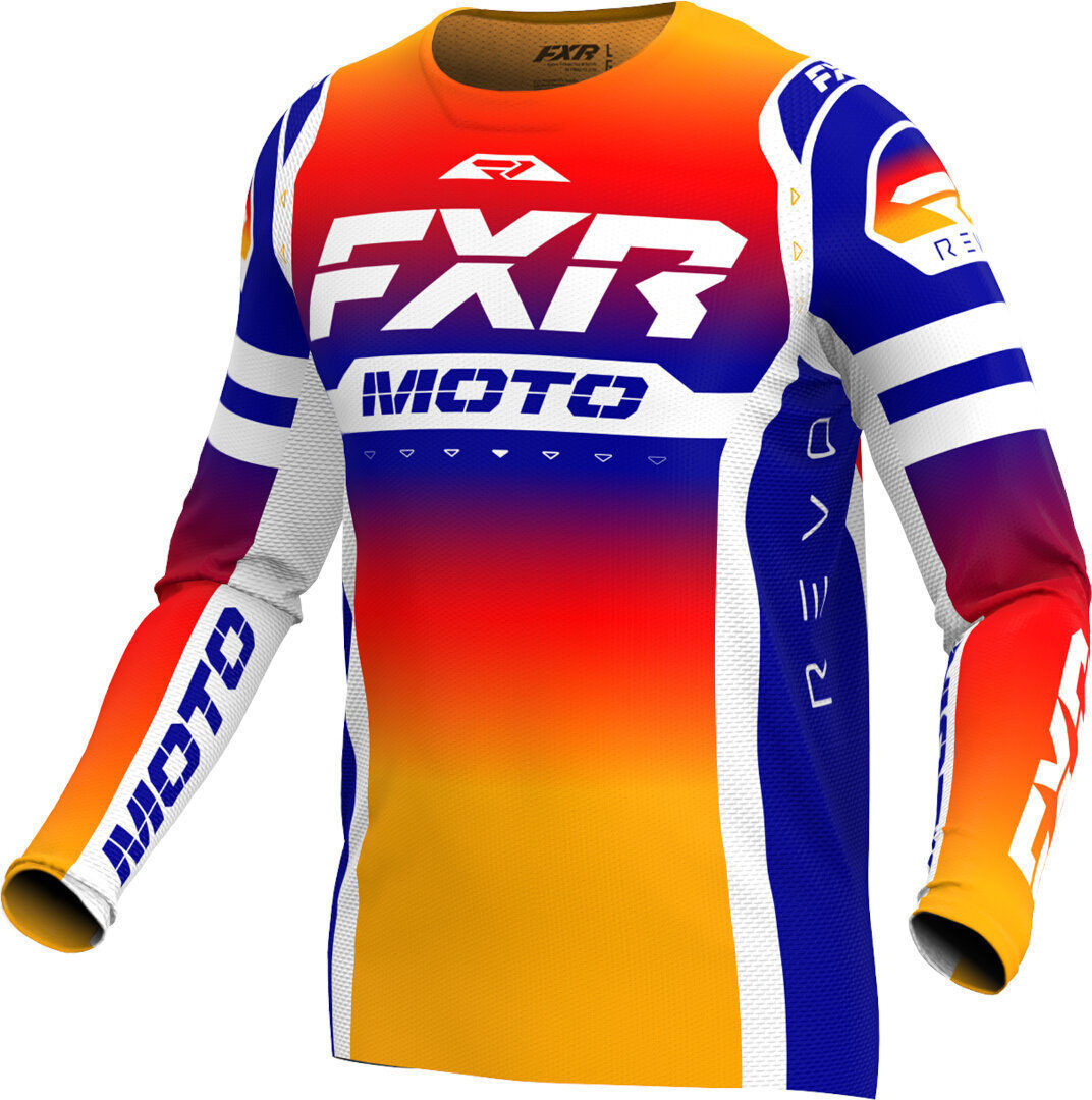 FXR Revo Pro LE Maillot Juvenil de Motocross - Blanco Azul Naranja