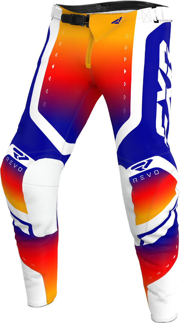 FXR Revo Pro LE Pantalones Juveniles de Motocross - Blanco Azul Naranja (XL)